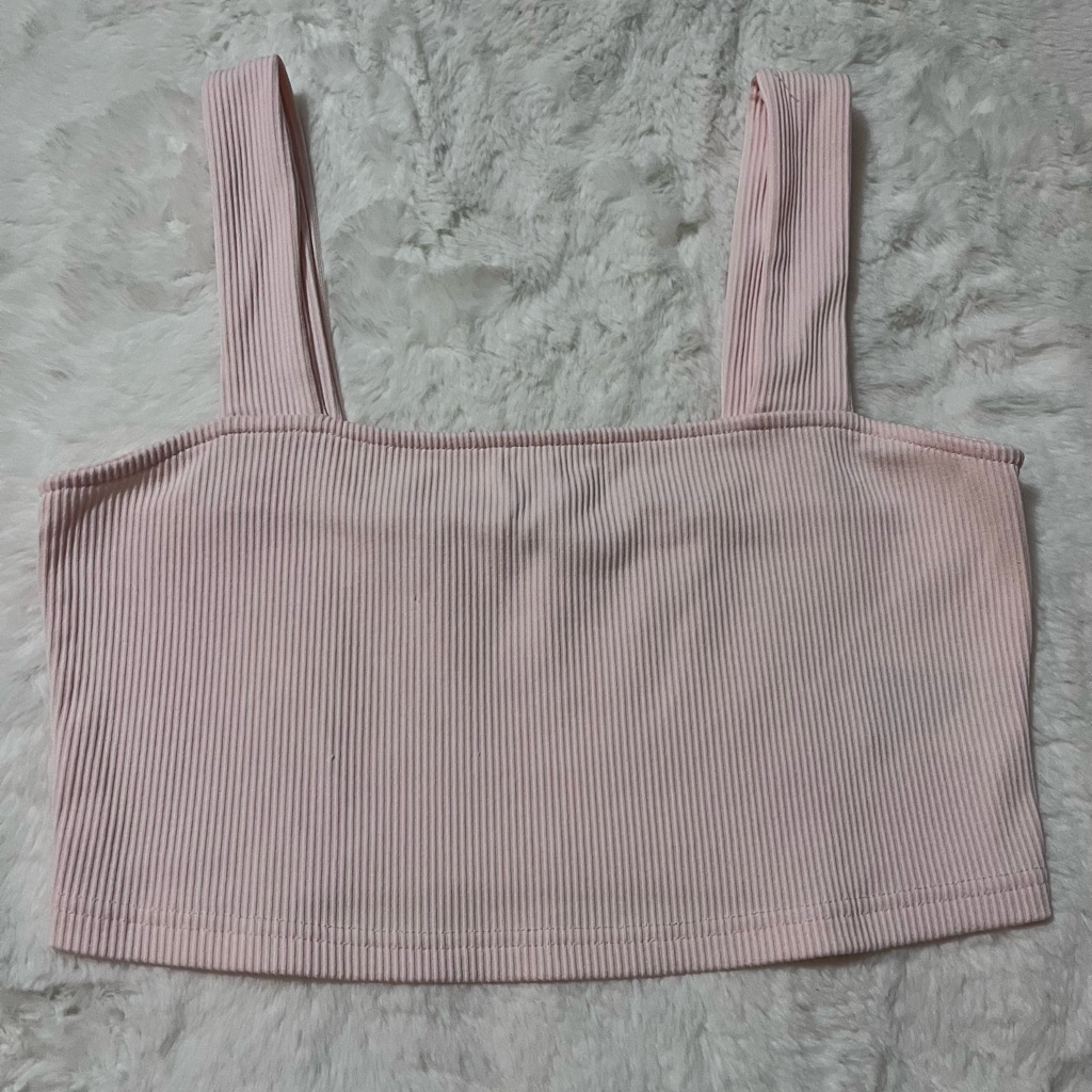 Divided Basic Light Pink Crop Top